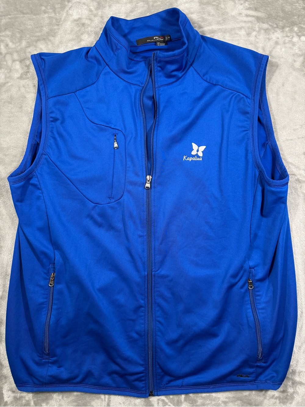 RLX Ralph Lauren Golf Vest Men XXL Blue Kapalua Course Full Zip